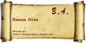 Bassa Alex névjegykártya